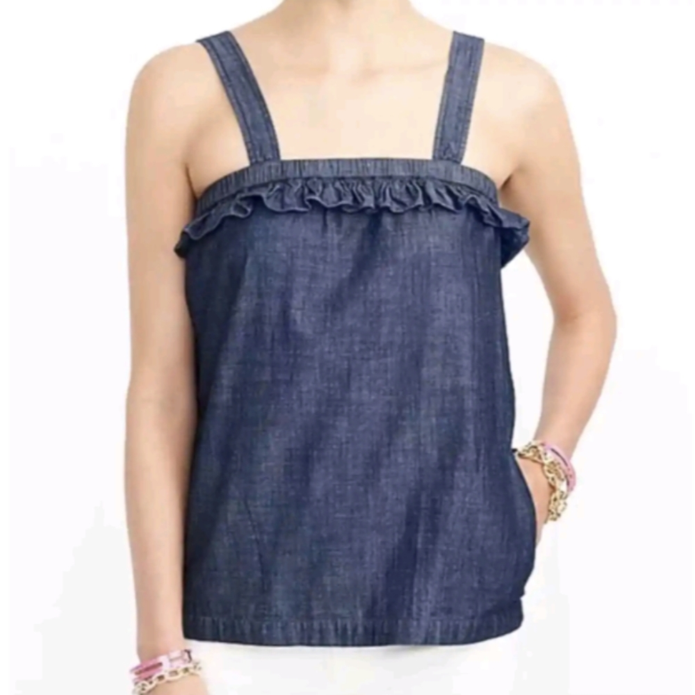 J.CREW Denim Tank Top Dark Blue